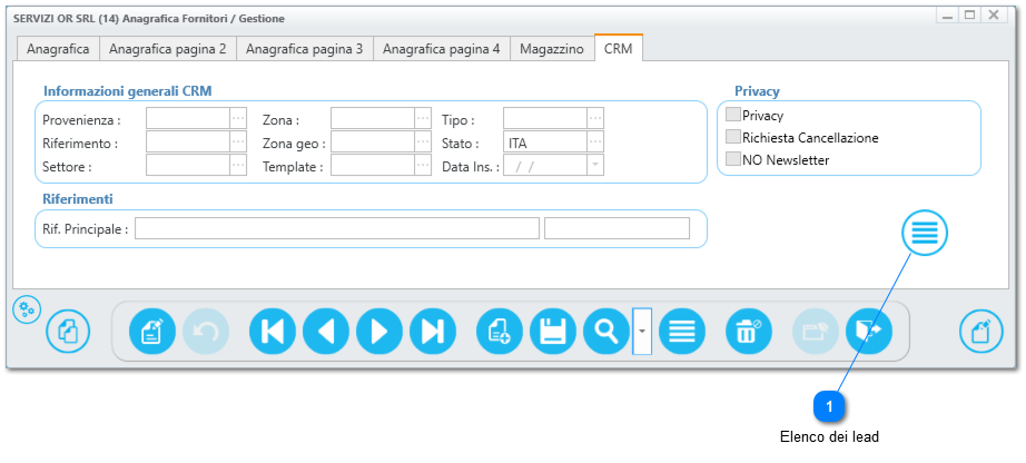 2.1.2. Fornitori (Anagrafica fornitori - gestione)